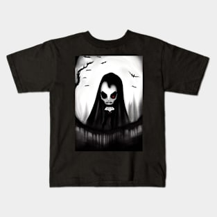 SINGLE RED  EYED SPOOKY HALLOWEEN VAMPIRE Kids T-Shirt